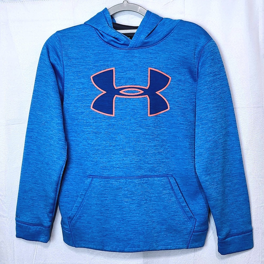 UNDER ARMOUR‎ STORM COLDGEAR LOOSE HOODIE YOUTH LARGE BLUE ORANGE